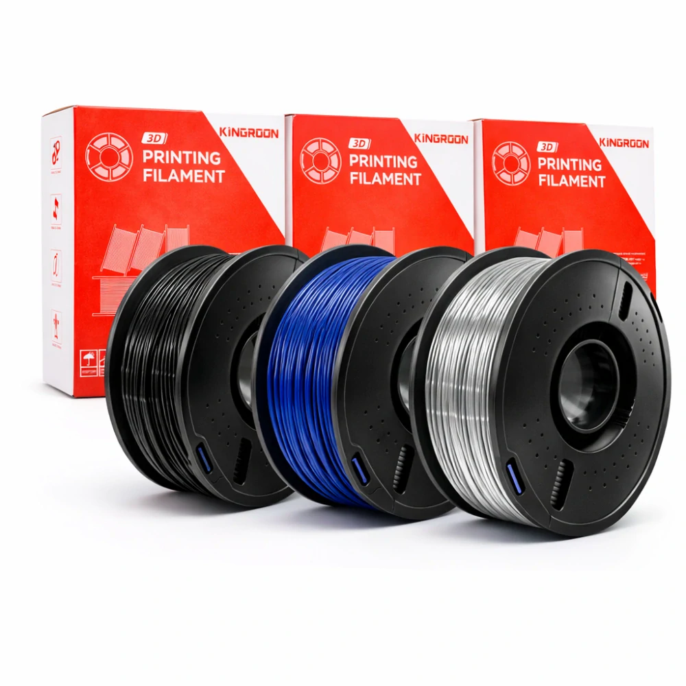 Kingroon PETG filament sada Black/Blue/Metal silver | 1,75 mm | 3 kg