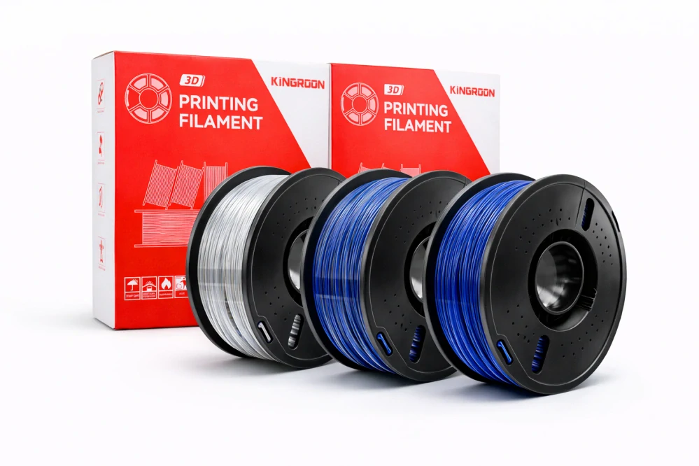 Kingroon PETG filament sada Transparent/Transparent blue/Blue | 1,75 mm | 3 kg
