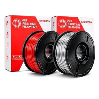 Kingroon PETG filament sada Red/Metal silver | 1,75 mm | 2 kg