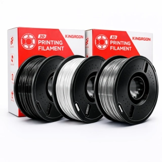 Kingroon PETG filament sada Black/White/Metal silver | 1,75 mm | 3 kg